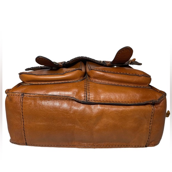 Patricia Nash Zig Zag Whipstitch Patchwork Armeno Leather Messenger bag - Picture 5 of 13